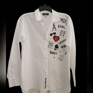 Karl Lagerfeld, unused white cotton shirt